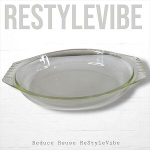 PYREX VINTAGE Large Oval Baking Ovenware Glass Dish Handles